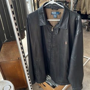100 percent leather jacket polo Ralph Lauren